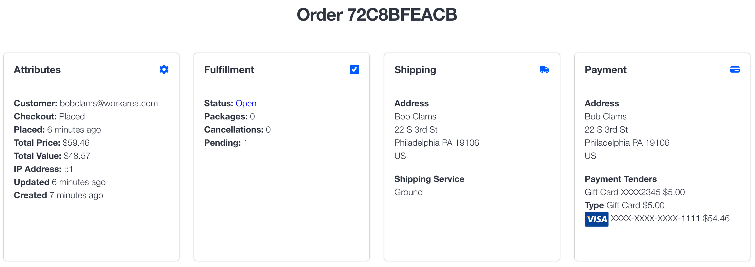 orders show with multiple tenders
