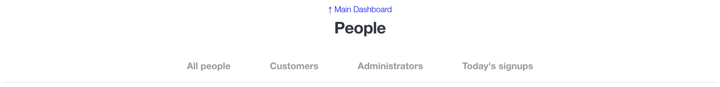 People dashboard links
