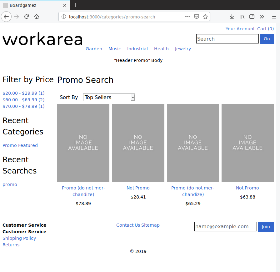 Before: promo products included in search-based category results